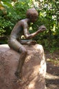 Boy and turtle sculpture Royalty Free Stock Photo