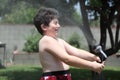 Boy under shower Royalty Free Stock Photo