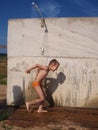 Boy under shower Royalty Free Stock Photo