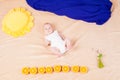 Boy under the Sun and the sky of the things Royalty Free Stock Photo