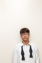 Boy with undone bow tie Royalty Free Stock Photo