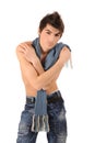 Boy undressed up to a belt Royalty Free Stock Photo