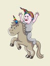 Boy with Unicorn Royalty Free Stock Photo