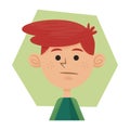 boy with unimpressed expression. Vector illustration decorative design