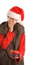 Boy with unwanted gift Royalty Free Stock Photo