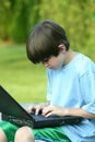 Boy Using Laptop