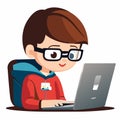 boy using laptop Royalty Free Stock Photo