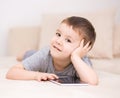 Boy using tablet Royalty Free Stock Photo
