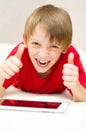 Boy using tablet Royalty Free Stock Photo