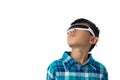 Boy using virtual reality glasses Royalty Free Stock Photo