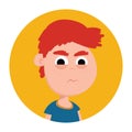 boy with vengeful expression. Vector illustration decorative design Royalty Free Stock Photo