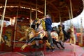 Boy on Vintage Carousel