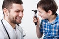 Boy on a visit with laryngologist