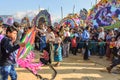 Boy & visitors at Giant kite festival, All Saints' Day, Guatemal Royalty Free Stock Photo