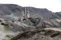 Boy and volcano Royalty Free Stock Photo