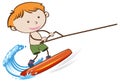 A Boy Wakeboarding on White Background Royalty Free Stock Photo