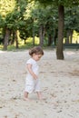 Boy walking in the park Royalty Free Stock Photo