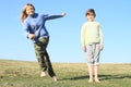 Boy watching dancing girl Royalty Free Stock Photo