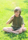 Boy watching ice-cream Royalty Free Stock Photo