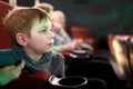 Boy watching movie in cinema Royalty Free Stock Photo