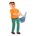 Boy watering can icon, cartoon style Royalty Free Stock Photo