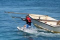 Boy on waterskis Royalty Free Stock Photo