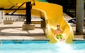 Boy on a Waterslide Royalty Free Stock Photo