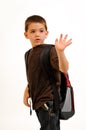Boy waving goodbye Royalty Free Stock Photo