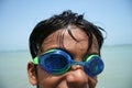 Boy wearing googles