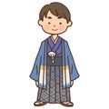 Boy wearing a Japanese kimono Royalty Free Stock Photo