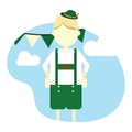 boy wearing lederhosen. Vector illustration decorative design