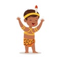 Boy wearing national costume of Africa colorful character vector Illustration