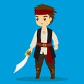 Boy Wearing Pirate Costume Vector Illustrator Royalty Free Stock Photo