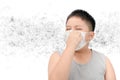 Boy wearing protective mask to protect pollution and flu Royalty Free Stock Photo