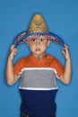 Boy wearing sombrero. Royalty Free Stock Photo