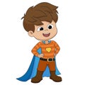 Boy wearing superhero costume.vector and illustration.