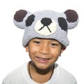 Boy wearing a yarn hatt. Royalty Free Stock Photo