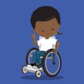 BOY IN A WHEELCHAIR BLACK CURL SMALL 03