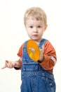 Boy on white background