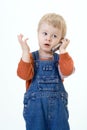 Boy on white background Royalty Free Stock Photo