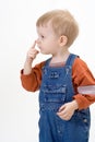 Boy on white background Royalty Free Stock Photo