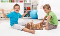 Boy wins chess game Royalty Free Stock Photo