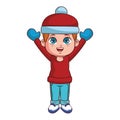 Boy with winter clothes cartoon Royalty Free Stock Photo