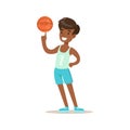 Boy Wisth Basketball Ball, Traditional Male Kid Role Expected Classic Behavior Illustration