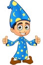 Boy Wizard In Blue - Two Thumbs Up Royalty Free Stock Photo