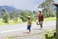 Boy workers in tea plantation