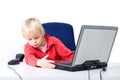 Boy working on a laptop Royalty Free Stock Photo