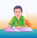 Boy writing