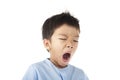 Boy yawn after woke up in the morning Royalty Free Stock Photo