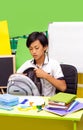 Boy Young schoolboy library school background asian Royalty Free Stock Photo